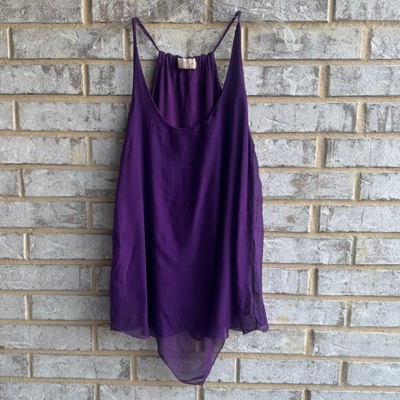 Sofia Sleeveless Silk Blend Layered Tank Blouse Women's Size M (Made in Italy) - Picture 1 of 7